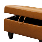 Ottoman de rangement carré en cuir pour salon