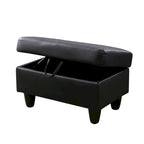 Ottoman de rangement carré en cuir pour salon