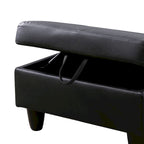 Ottoman de rangement carré en cuir pour salon