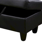 Ottoman de rangement carré en cuir pour salon