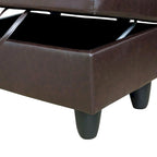 Ottoman de rangement carré en cuir pour salon
