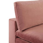 Chaise sans accoudoirs en velours capitonné de performance garnie de duvet Commix