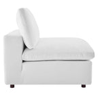 Chaise sans accoudoirs en velours capitonné de performance garnie de duvet Commix