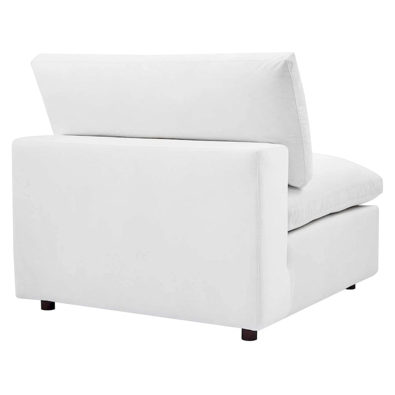 Chaise sans accoudoirs en velours capitonné de performance garnie de duvet Commix