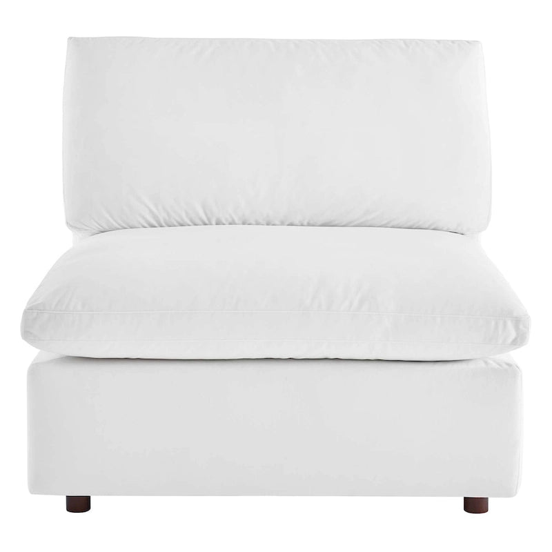 Chaise sans accoudoirs en velours capitonné de performance garnie de duvet Commix