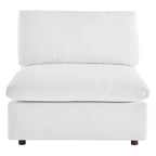 Chaise sans accoudoirs en velours capitonné de performance garnie de duvet Commix