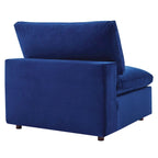 Chaise sans accoudoirs en velours capitonné de performance garnie de duvet Commix