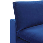 Chaise sans accoudoirs en velours capitonné de performance garnie de duvet Commix