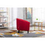 Fauteuil d'appoint Barrel avec clous décoratifs et pieds en bois massif