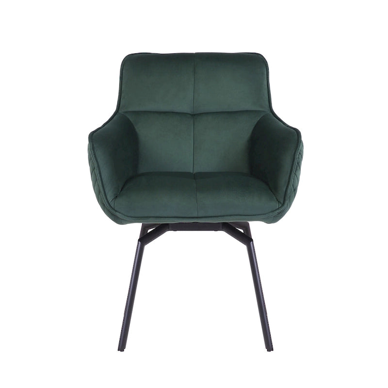 Porthos Home Demi Swivel Velvet Accent Chair with Metal Legs