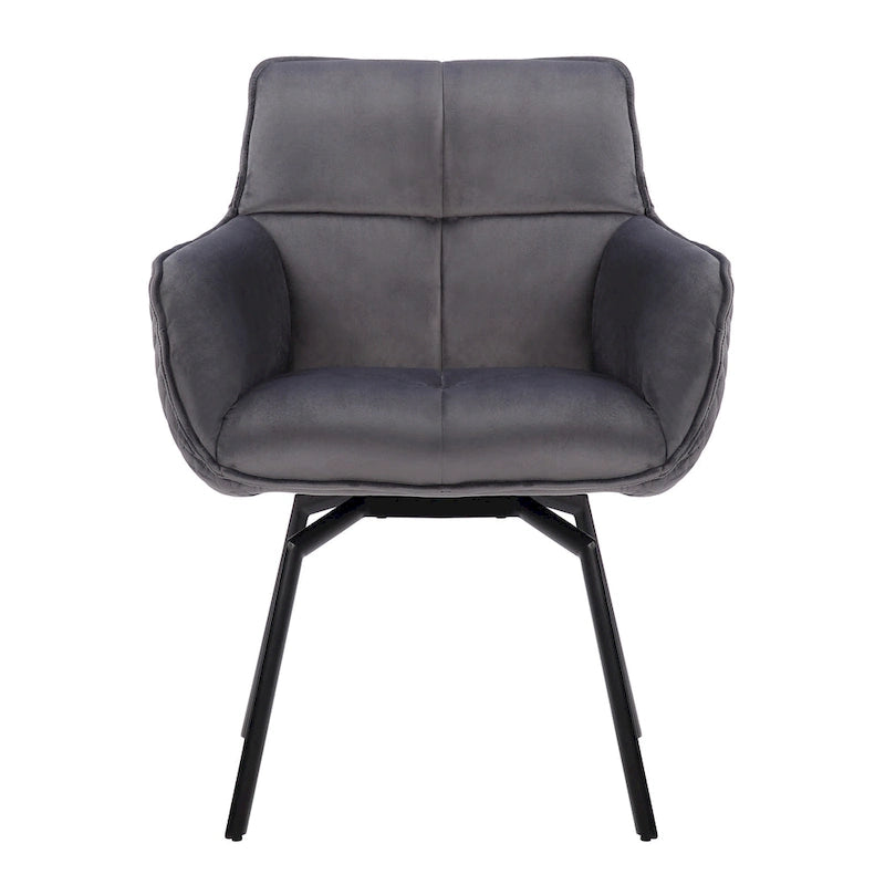 Porthos Home Demi Swivel Velvet Accent Chair with Metal Legs