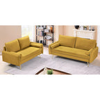 Villeda Velvet Mid-century modern 2PCS living room set