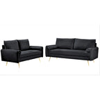 Villeda Velvet Mid-century modern 2PCS living room set