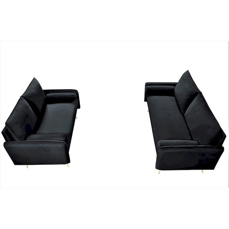 Villeda Velvet Mid-century modern 2PCS living room set