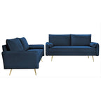 Villeda Velvet Mid-century modern 2PCS living room set