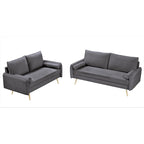 Villeda Velvet Mid-century modern 2PCS living room set