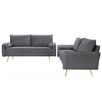 Villeda Velvet Mid-century modern 2PCS living room set