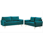 Villeda Velvet Mid-century modern 2PCS living room set
