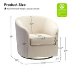 Eleuterio Modern Velvet Curved Swivel Accent Barrel Chair with Metal Base by HULALA HOME