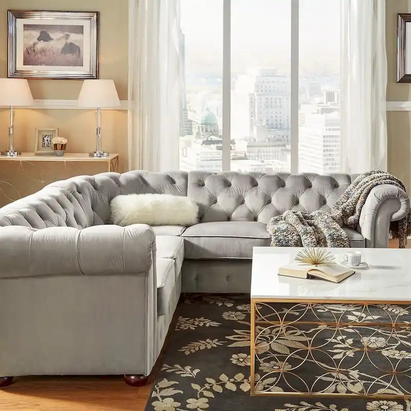 Knightsbridge Scrolled Arm Chesterfield Sectional by iNSPIRE Q Artisan