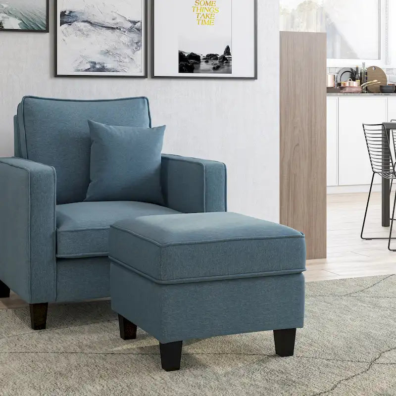 2 Piece Georgia Accent Chair with Ottoman Set