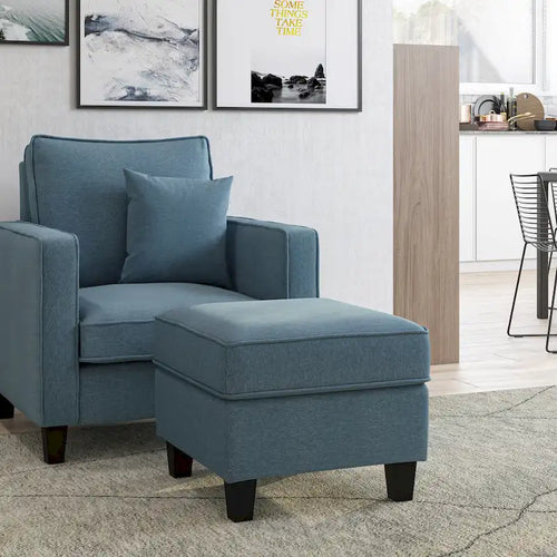 Ensemble 2 pièces fauteuil d'appoint et ottoman Georgia