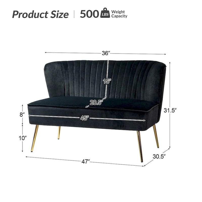 Delicia 3 Piece High-Quality Velvet Fabric Living Room Set with Sturdy Legs by HULALA HOME