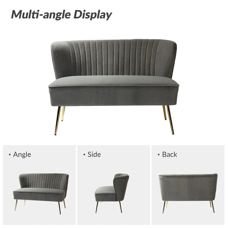 Delicia 3 Piece High-Quality Velvet Fabric Living Room Set with Sturdy Legs by HULALA HOME