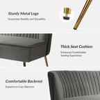 Delicia 3 Piece High-Quality Velvet Fabric Living Room Set with Sturdy Legs by HULALA HOME