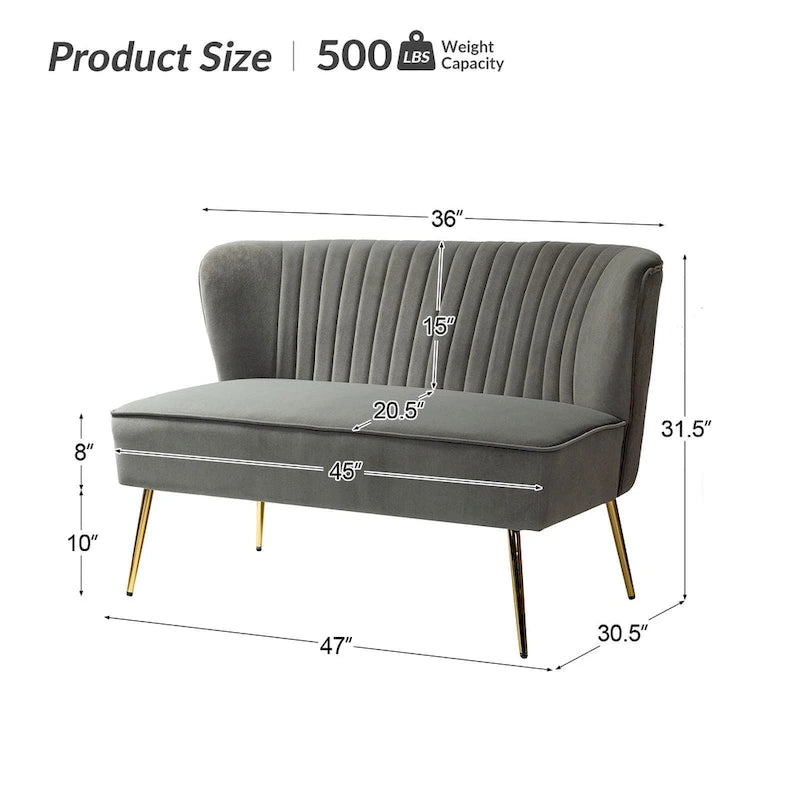 Delicia 3 Piece High-Quality Velvet Fabric Living Room Set with Sturdy Legs by HULALA HOME