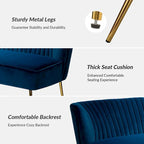 Delicia 3 Piece High-Quality Velvet Fabric Living Room Set with Sturdy Legs by HULALA HOME