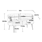 Velvet Upholstered Tubulous Accent Long Chair With Golden feet