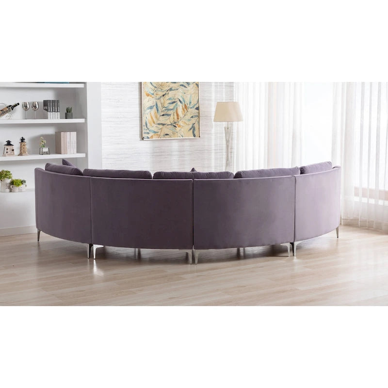 136 Velvet Semicircle couch Modular Curve Sectional Sofa
