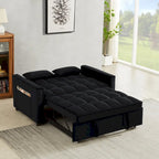 Velvet Convertible Loveseat Sleeper Sofa Couch with 2 Pillows