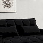 Velvet Convertible Loveseat Sleeper Sofa Couch with 2 Pillows