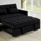 Velvet Convertible Loveseat Sleeper Sofa Couch with 2 Pillows