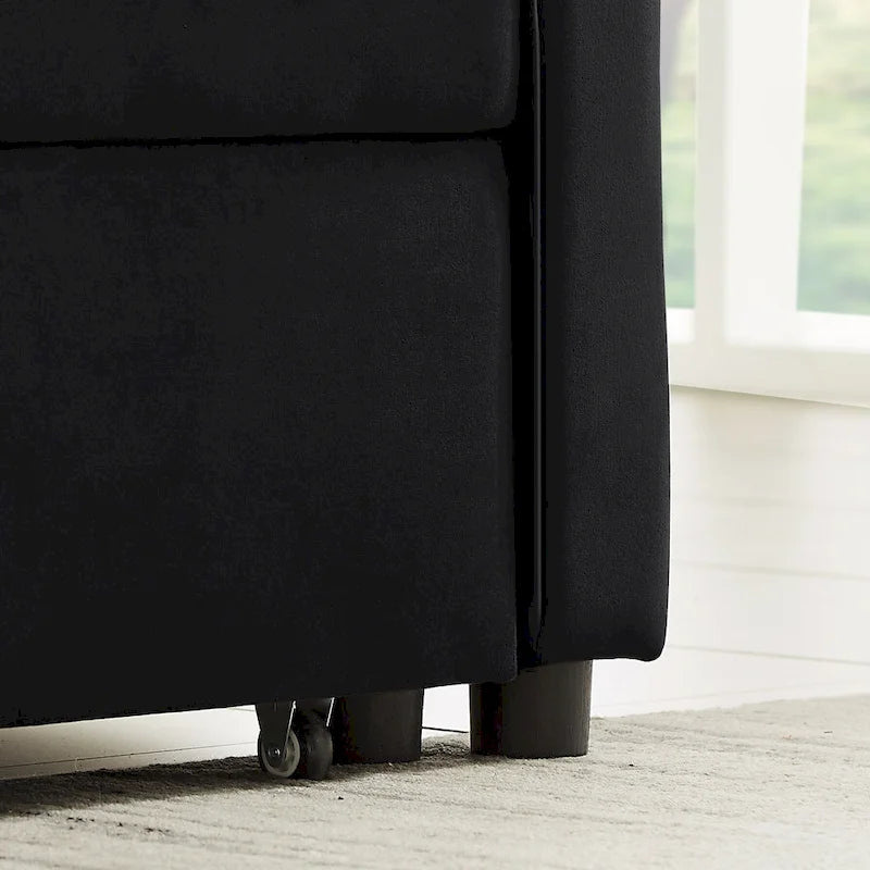 Velvet Convertible Loveseat Sleeper Sofa Couch with 2 Pillows