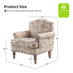 Yahweh Farmhouse Nailhead Armchair with Rolled Arms by HULALA HOME(Set of 2)