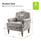 Yahweh Farmhouse Nailhead Armchair with Rolled Arms by HULALA HOME(Set of 2)