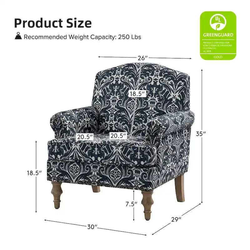 Yahweh Farmhouse Nailhead Armchair with Rolled Arms by HULALA HOME(Set of 2)