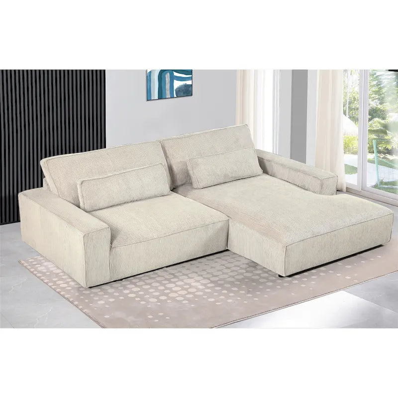 US Pride Furniture 105.52W Oversized Wood Frame Luxe Sectional Sofa