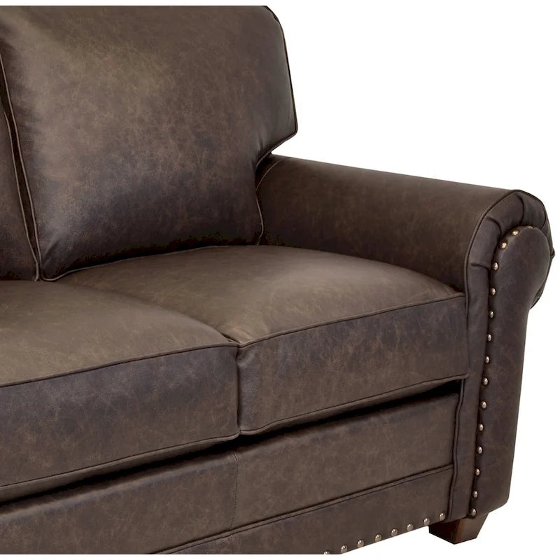 Made in USA Raval Top Grain Leather Sofa and Loveseat Set