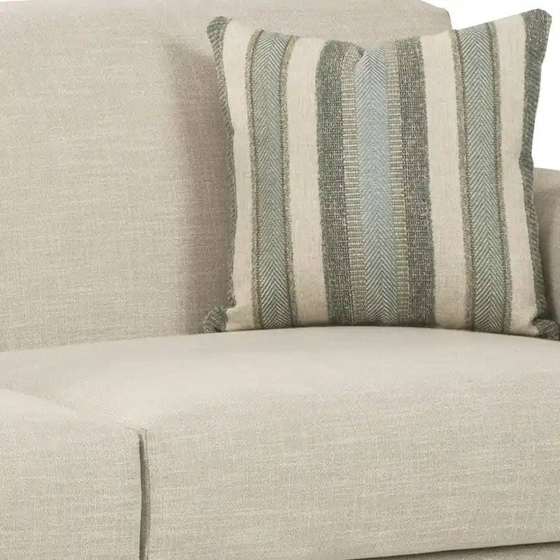 Belgian Ivory Sleeper Sofa Bed w/ Gel Memory Foam Mattress