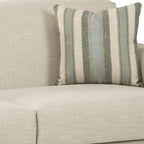 Belgian Ivory Sleeper Sofa Bed w/ Gel Memory Foam Mattress