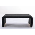 Modern New Boucle Fabric Loveseat Ottoman Footstool Bedroom Bench Shoe Bench With Gold Metal Legs