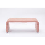 Modern New Boucle Fabric Loveseat Ottoman Footstool Bedroom Bench Shoe Bench With Gold Metal Legs