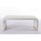 Modern New Boucle Fabric Loveseat Ottoman Footstool Bedroom Bench Shoe Bench With Gold Metal Legs