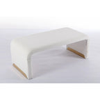 Modern New Boucle Fabric Loveseat Ottoman Footstool Bedroom Bench Shoe Bench With Gold Metal Legs