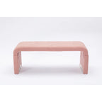 Modern New Boucle Fabric Loveseat Ottoman Footstool Bedroom Bench Shoe Bench With Gold Metal Legs