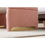 Modern New Boucle Fabric Loveseat Ottoman Footstool Bedroom Bench Shoe Bench With Gold Metal Legs